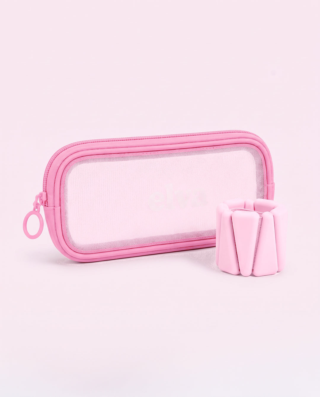 Brazaletes Elva Rosa - el estuche junto a un brazalete enrollado
